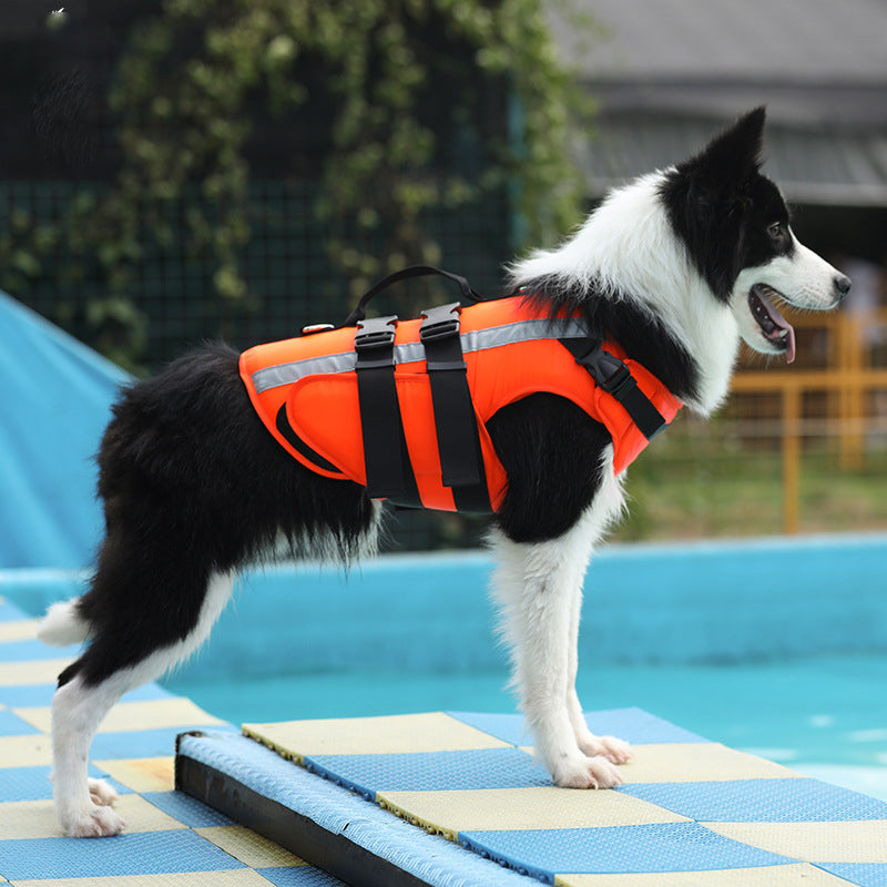KFX-2973757 Pet Life Jacket for Dogs - Cooling Swimming Suit with High Buoyancy in Orange, Sizes S to XL