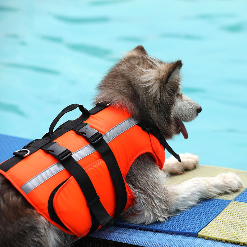 KFX-2973757 Pet Life Jacket for Dogs - Cooling Swimming Suit with High Buoyancy in Orange, Sizes S to XL