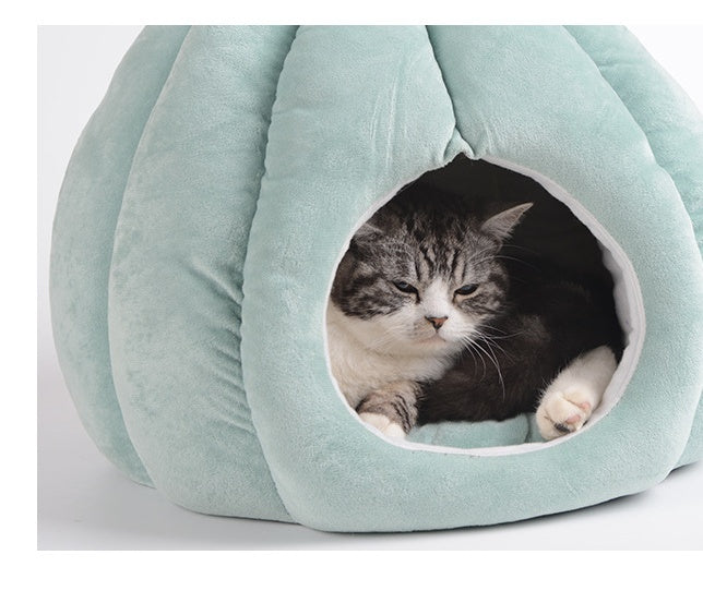 KFX-2975421 Cactus-Themed Cozy Pet Bed for Small to Medium Dogs and Cats, Warm PP Cotton and Crystal Velvet