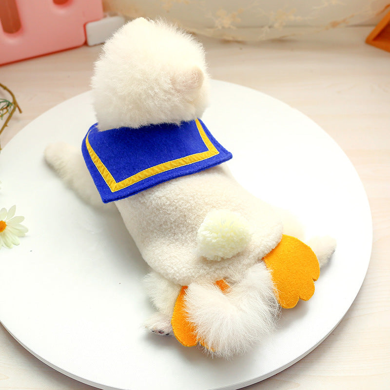 KFX-2977725 Warm and Cozy Plush Duck Vest for Dogs - Cute Design, Multiple Sizes Available