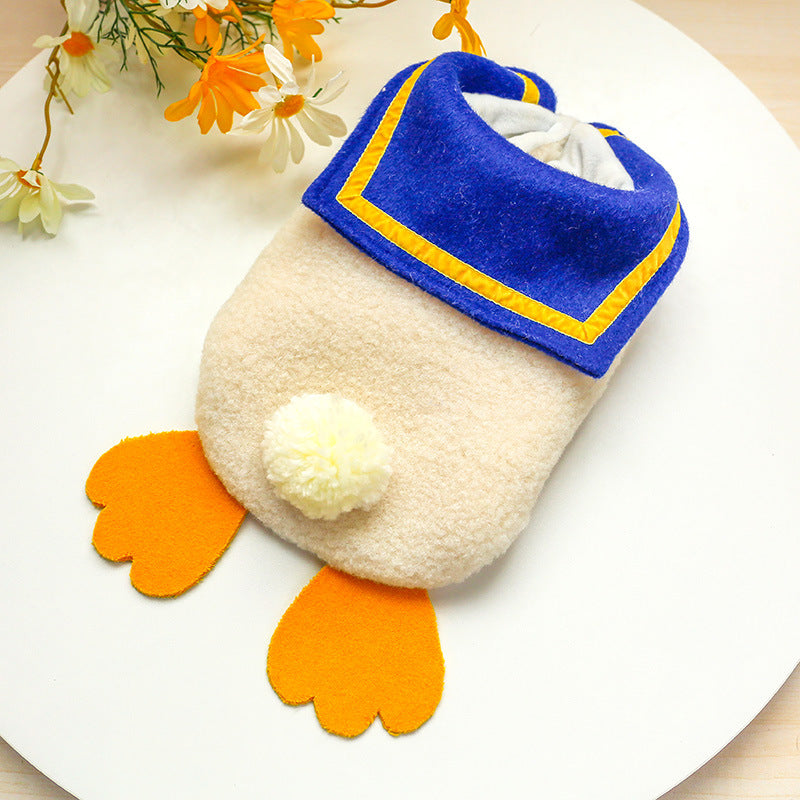 KFX-2977725 Warm and Cozy Plush Duck Vest for Dogs - Cute Design, Multiple Sizes Available