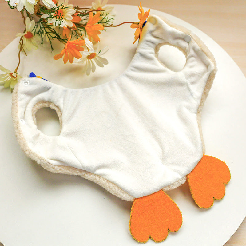 KFX-2977725 Warm and Cozy Plush Duck Vest for Dogs - Cute Design, Multiple Sizes Available
