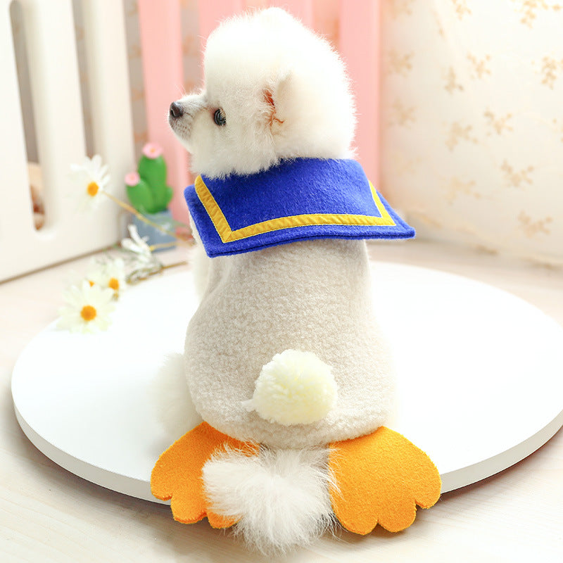 KFX-2977725 Warm and Cozy Plush Duck Vest for Dogs - Cute Design, Multiple Sizes Available