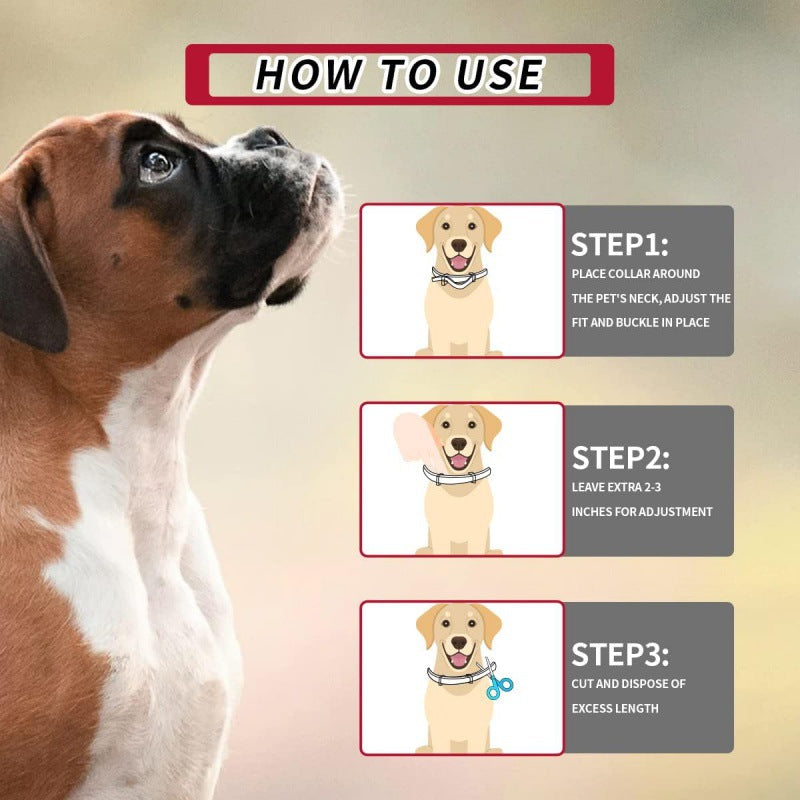 KFX-2979133 Waterproof Adjustable Insect Repellent Collar for Flea and Tick Protection - 70cm Gray Plastic