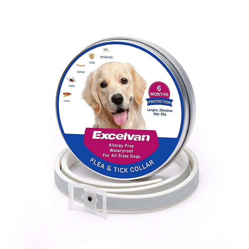 KFX-2979133 Waterproof Adjustable Insect Repellent Collar for Flea and Tick Protection - 70cm Gray Plastic