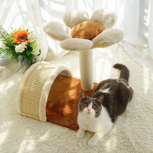 KFX-2980413 Cat Climbing Frame with Integrated Sisal Scratching Post and Plush Nest