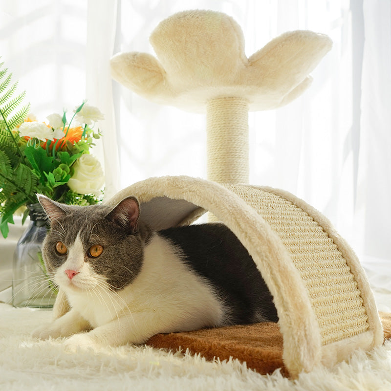 KFX-2980413 Cat Climbing Frame with Integrated Sisal Scratching Post and Plush Nest