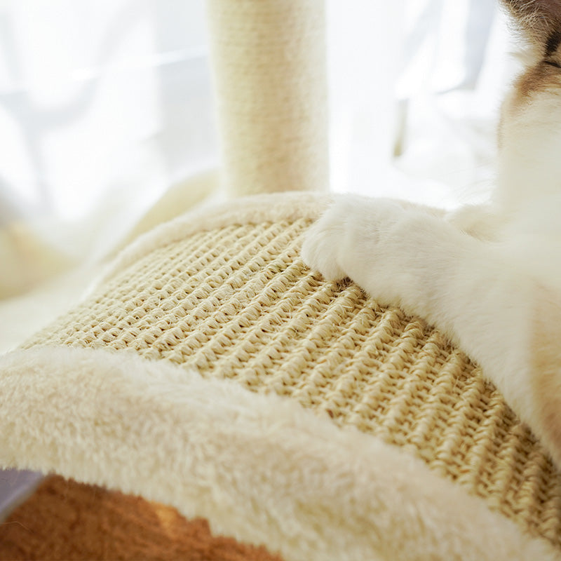 KFX-2980413 Cat Climbing Frame with Integrated Sisal Scratching Post and Plush Nest