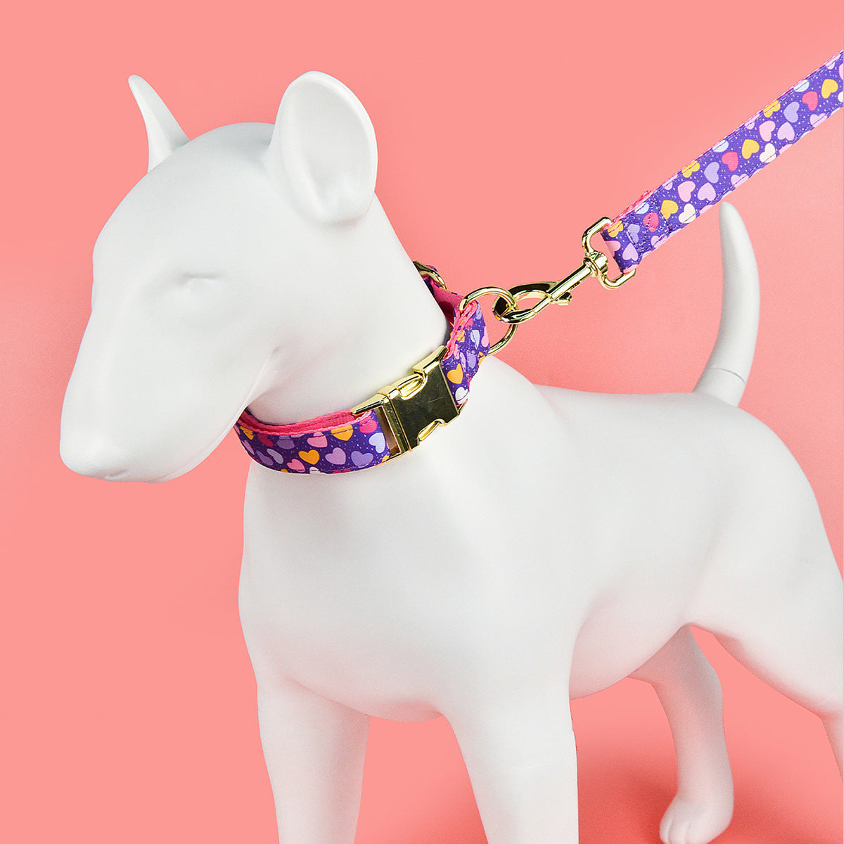 KFX-2980925 Double-sided Pet Collar with Haulage Rope in Various Fun Colors for Dogs and Cats