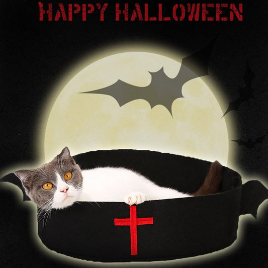 KFX-2981181 Festive Felt Cloth Cat Dog Bed for Halloween and Christmas - Lightweight, Foldable Design