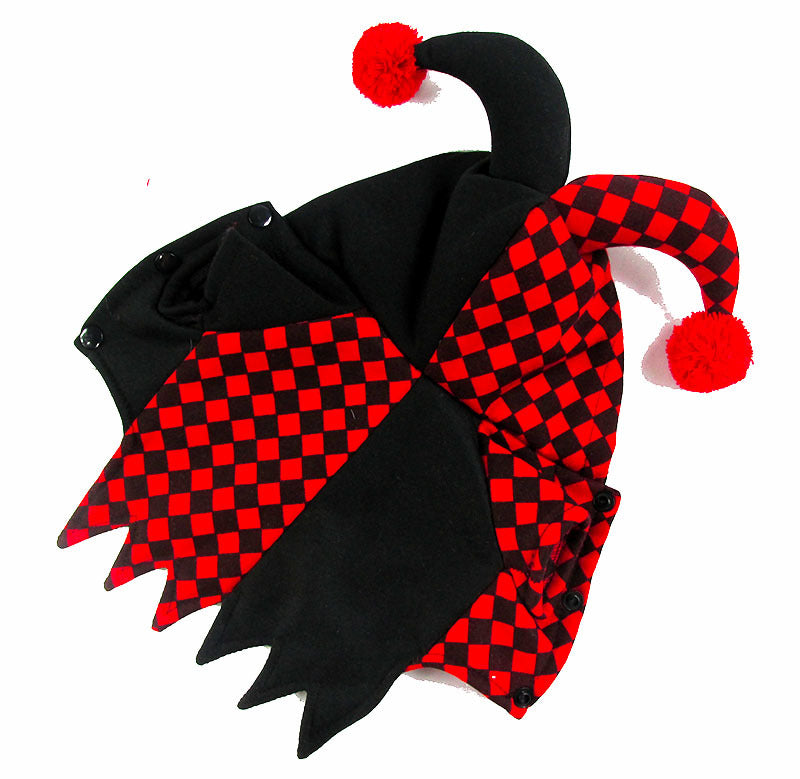 KFX-2981309 Funny Clown Costume for Pets - Soft Polyester Shirt with Hat for Dogs and Cats