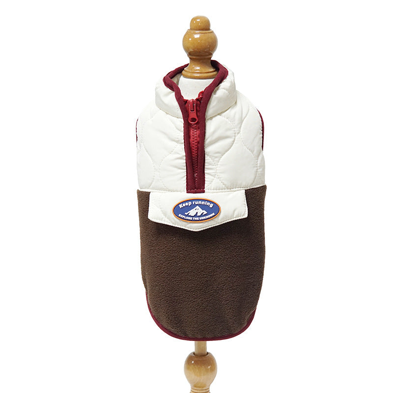 KFX-2981565 Cozy Zippered Waistcoat for Pets - Fleece and Polyester, Available in Multiple Sizes