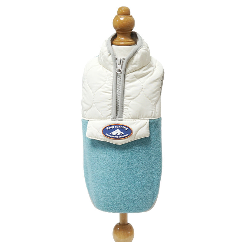 KFX-2981565 Cozy Zippered Waistcoat for Pets - Fleece and Polyester, Available in Multiple Sizes