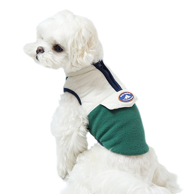 KFX-2981565 Cozy Zippered Waistcoat for Pets - Fleece and Polyester, Available in Multiple Sizes