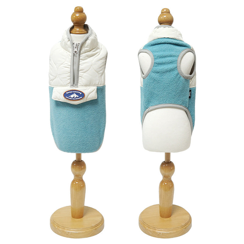 KFX-2981565 Cozy Zippered Waistcoat for Pets - Fleece and Polyester, Available in Multiple Sizes