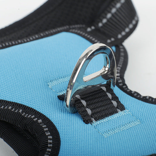 KFX-2981949 Large Multi-Color Nylon Dog Harness with Handheld Rope for Commuting