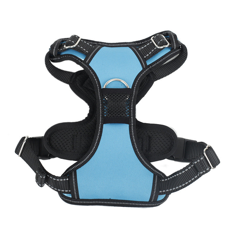 KFX-2981949 Large Multi-Color Nylon Dog Harness with Handheld Rope for Commuting