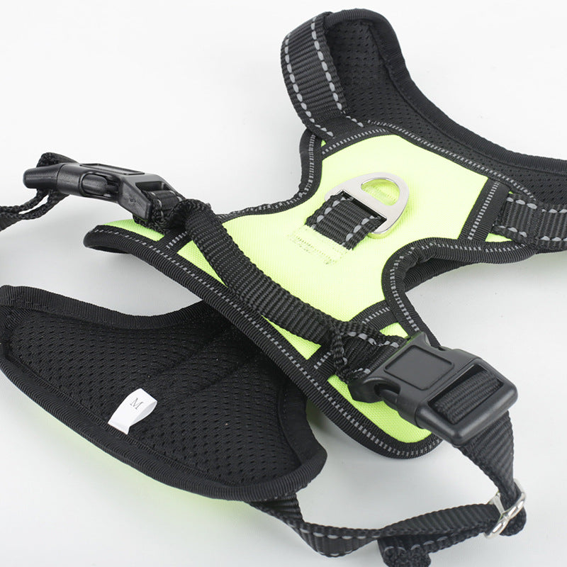 KFX-2981949 Large Multi-Color Nylon Dog Harness with Handheld Rope for Commuting