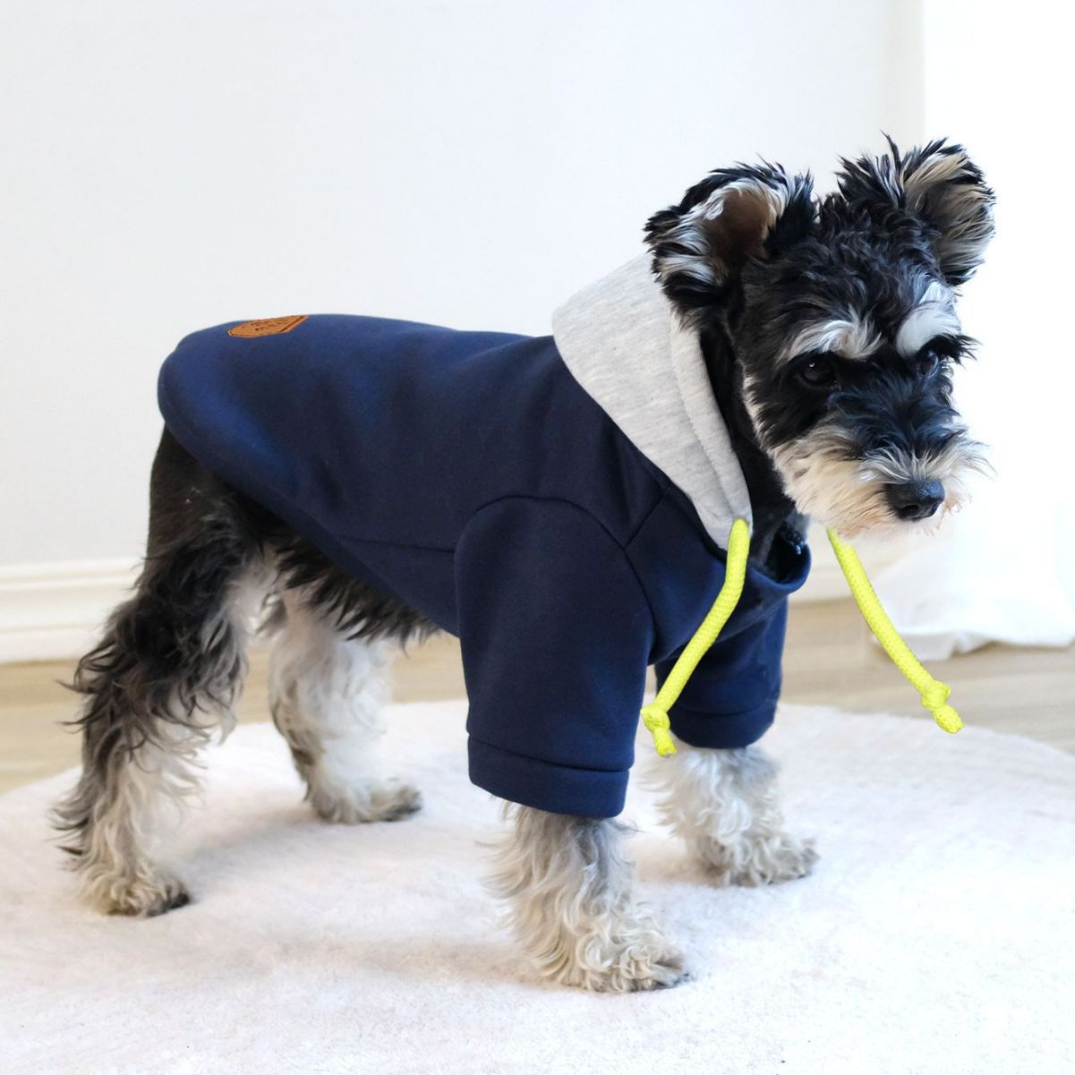 KFX-2982205 Contrast Color Hooded Pullover for Pets in Dark Red and Navy Blue, Sizes XS-XXL