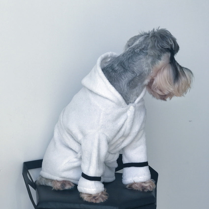 KFX-2983741 Cozy White Pet Bathrobe Pajamas in Multiple Sizes: S, M, L, XL