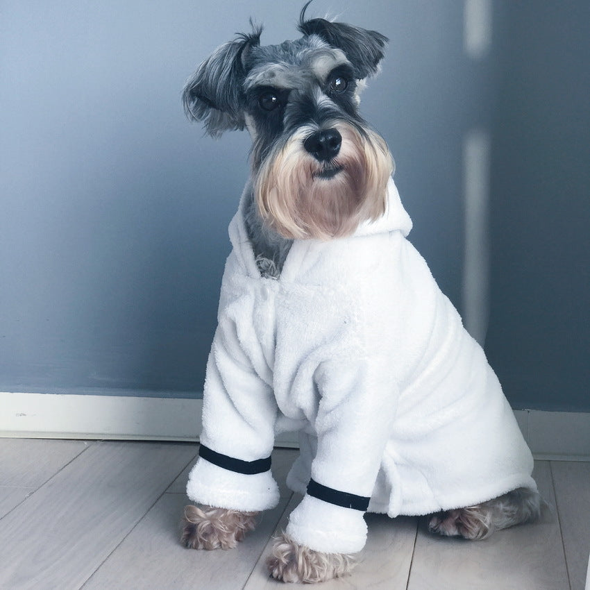 KFX-2983741 Cozy White Pet Bathrobe Pajamas in Multiple Sizes: S, M, L, XL