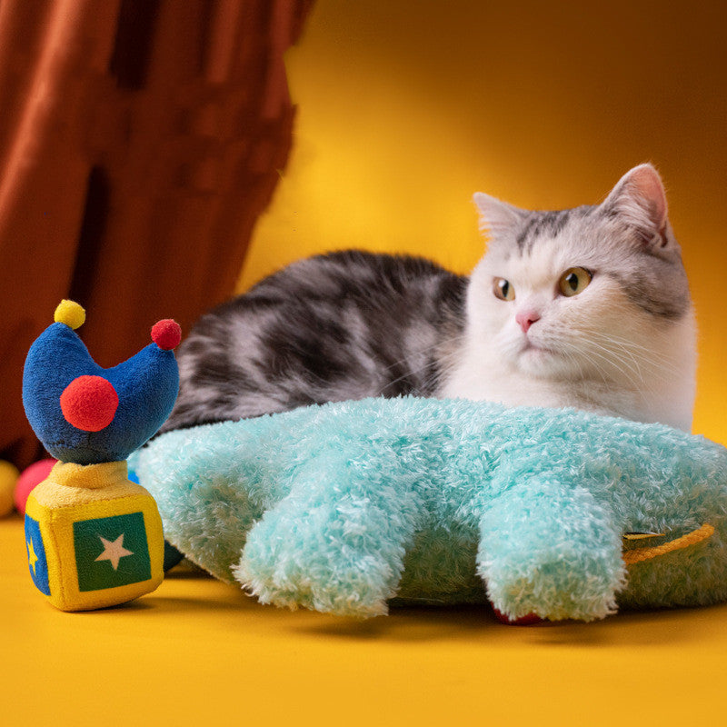 KFX-2985533 Interactive Plush Vibration Toy for Cats - Molar Relieving Catnip Fun
