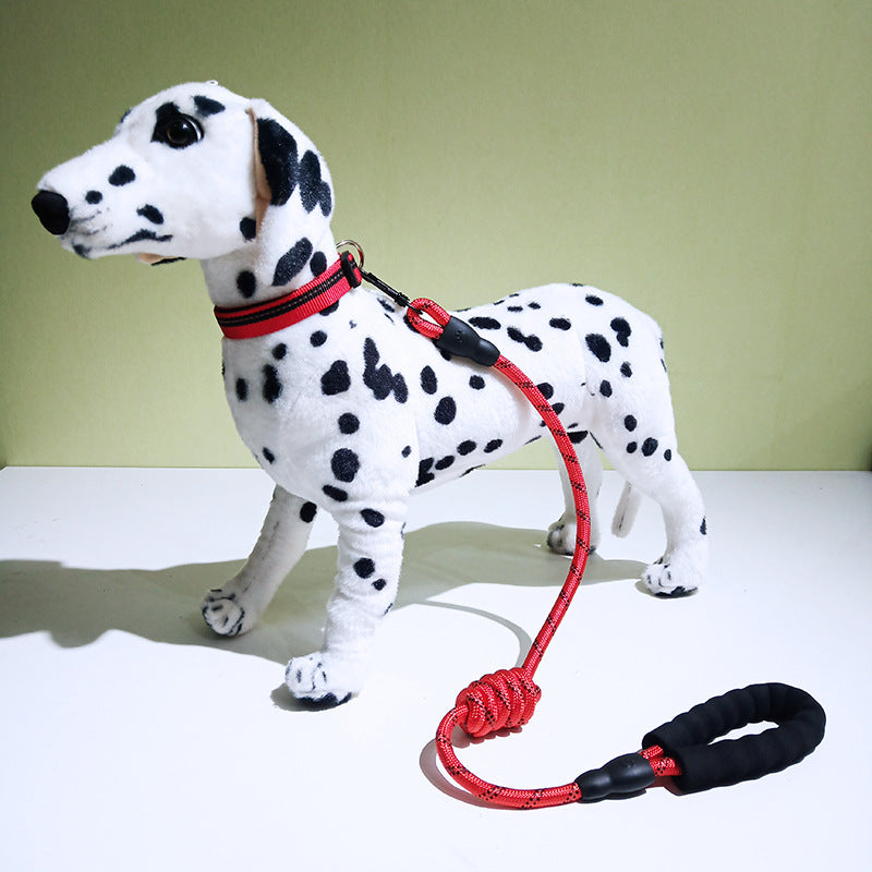 KFX-2986685 Reflective Dog Collar with Decorative Necklace and Leash Set