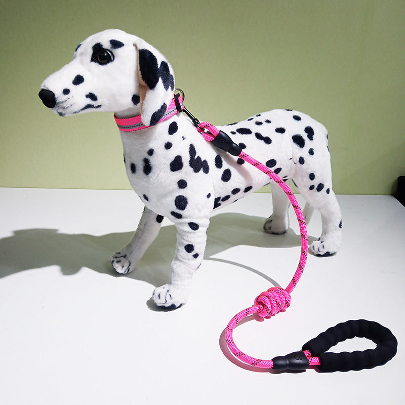 KFX-2986685 Reflective Dog Collar with Decorative Necklace and Leash Set