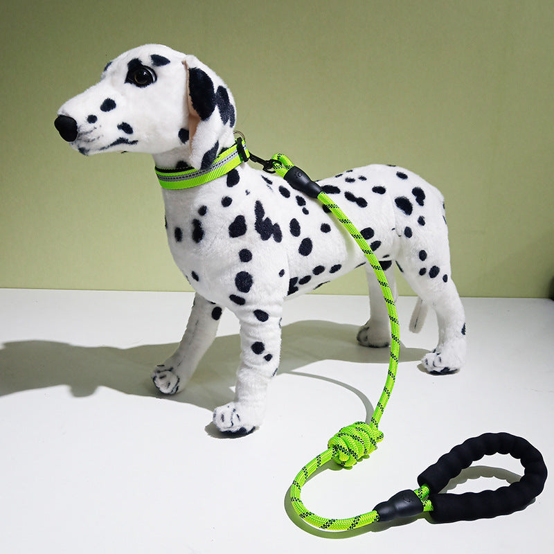 KFX-2986685 Reflective Dog Collar with Decorative Necklace and Leash Set