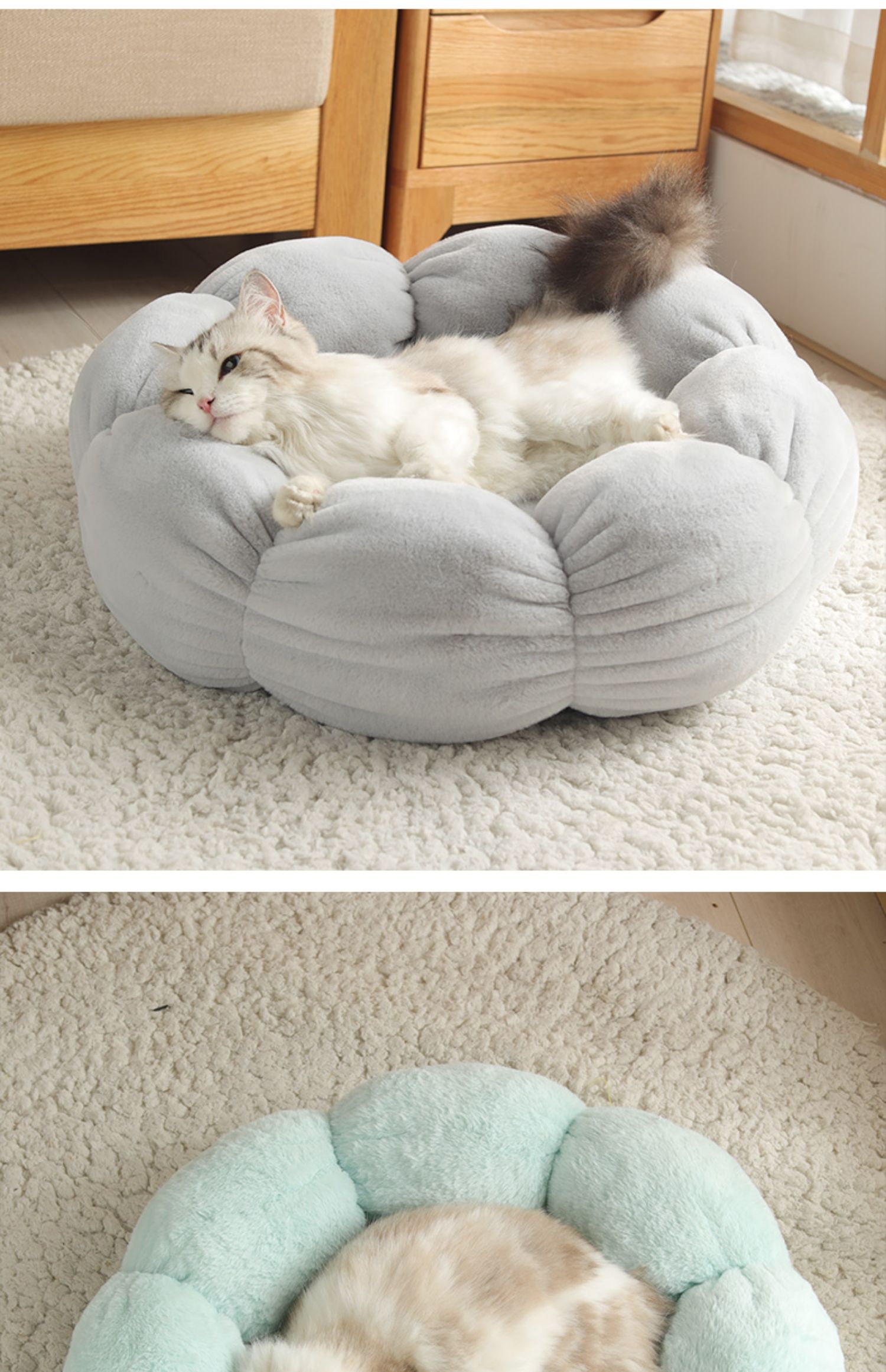 KFX-2986941 Warm Thick Cat Litter with High Resilience Thermal Cotton Filling in Lovely Style