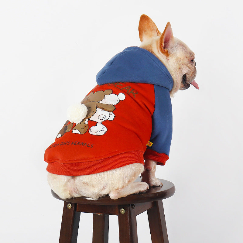KFX-2987453 Cozy Cotton Coat for Small to Medium Dogs in Red, Perfect for Autumn and Winter