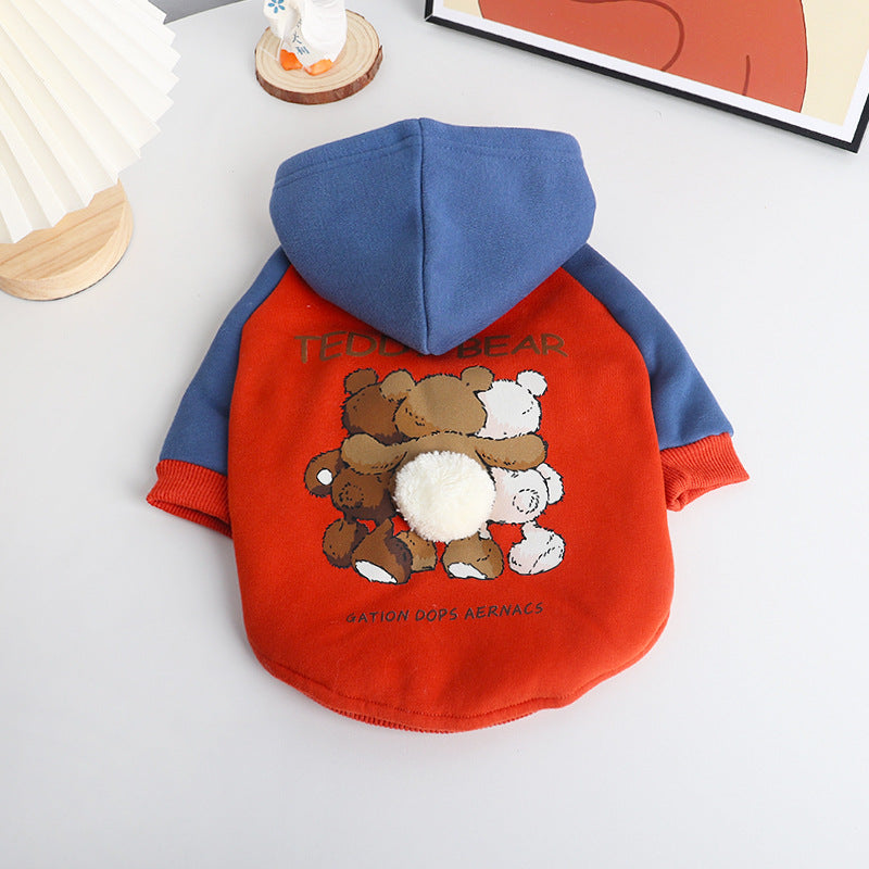KFX-2987453 Cozy Cotton Coat for Small to Medium Dogs in Red, Perfect for Autumn and Winter