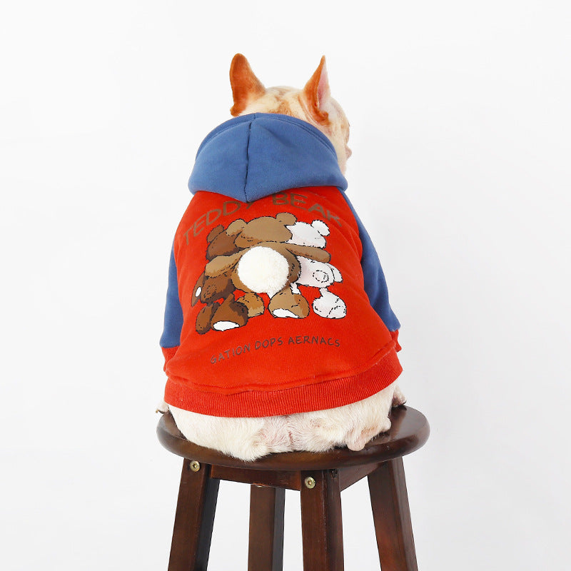 KFX-2987453 Cozy Cotton Coat for Small to Medium Dogs in Red, Perfect for Autumn and Winter