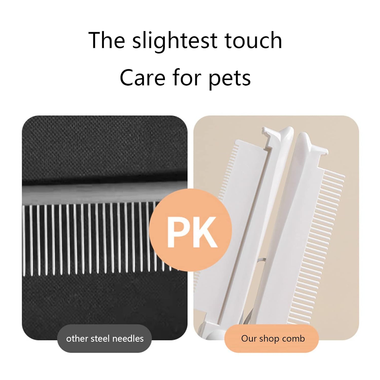 KFX-2990141 Professional 3-in-1 Pet Grooming Comb with Rounded Pins and Lint Brush for Cats and Dogs
