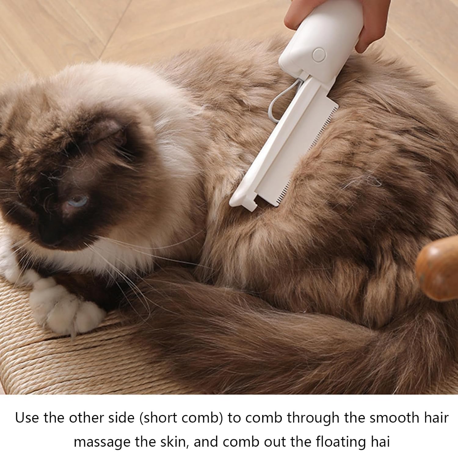 KFX-2990141 Professional 3-in-1 Pet Grooming Comb with Rounded Pins and Lint Brush for Cats and Dogs