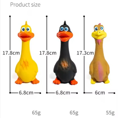 KFX-2991293 Interactive Duck Shaped Latex Dog Chew Toy – Squeaky, Durable, Eco-Friendly, Perfect for Indoor and Outdoor Play