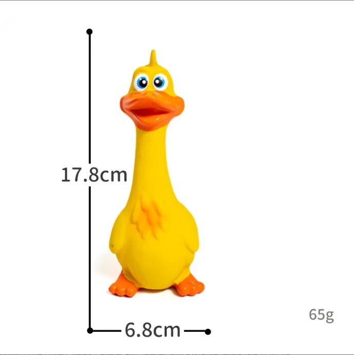 KFX-2991293 Interactive Duck Shaped Latex Dog Chew Toy – Squeaky, Durable, Eco-Friendly, Perfect for Indoor and Outdoor Play