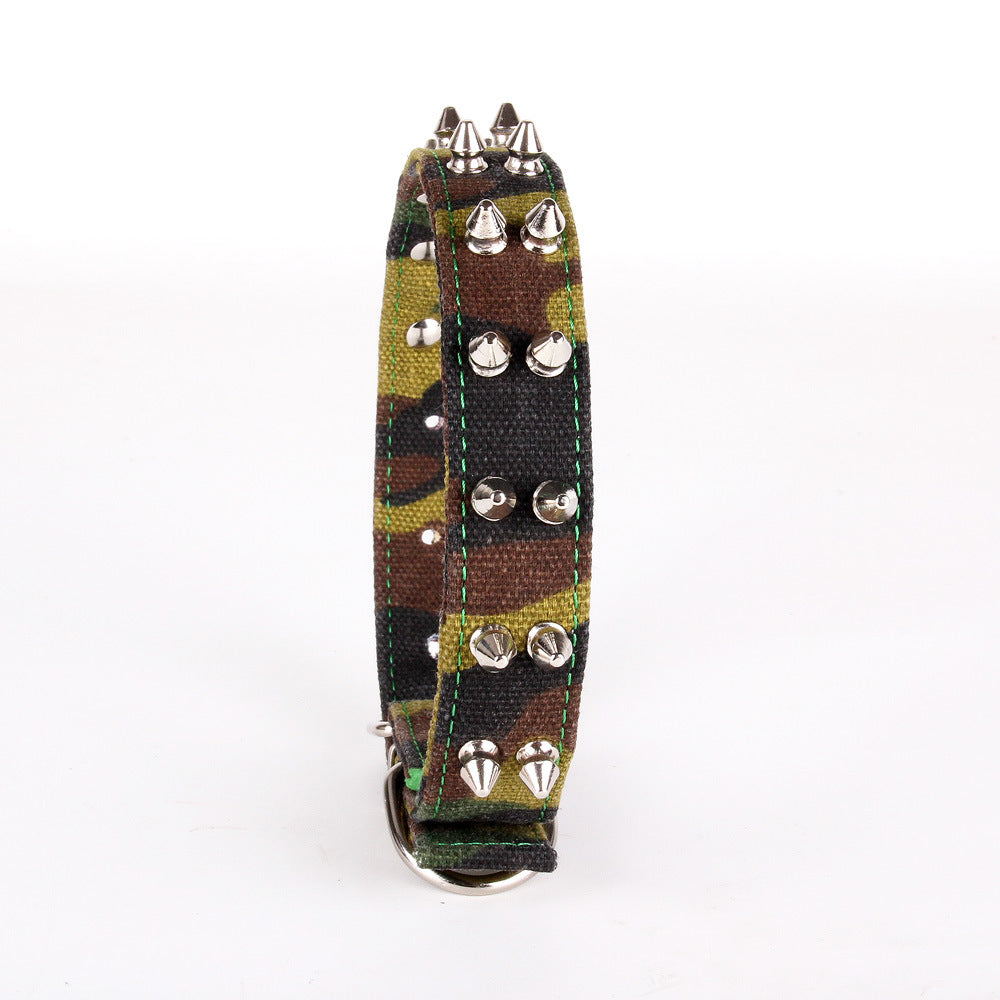 KFX-2992445 Camouflage Canvas Spiked Dog Collar in Multiple Sizes