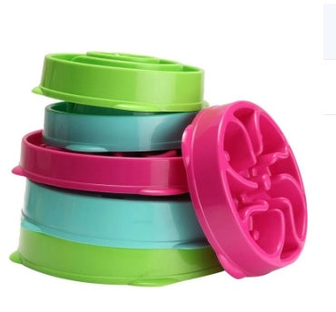 KFX-2992829 Puzzle Anti-Smashing Slow Feeder Dog Bowl for All Breeds, 28x28x5cm ABS Material