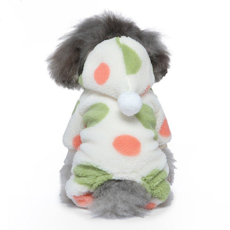 KFX-2993213 Lamb Velvet Polka Dot Double Layer Thermal Jumpsuit for Dogs