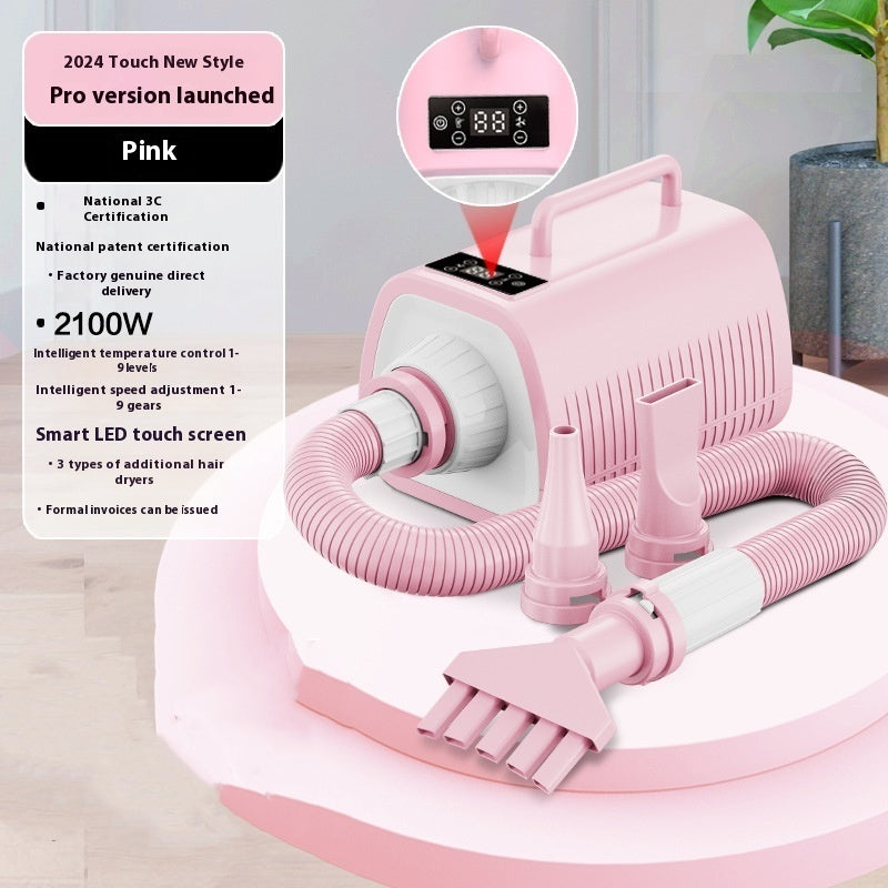 KFX-2994109 High-Power 2000W Pet Hair Dryer for Dogs – Smart Touch in Pink, Black, and White