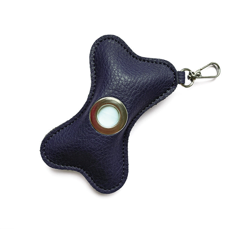 KFX-3000637 Portable PU Leather Pet Waste Bag Holder - Stylish Design with Trash Bags Included