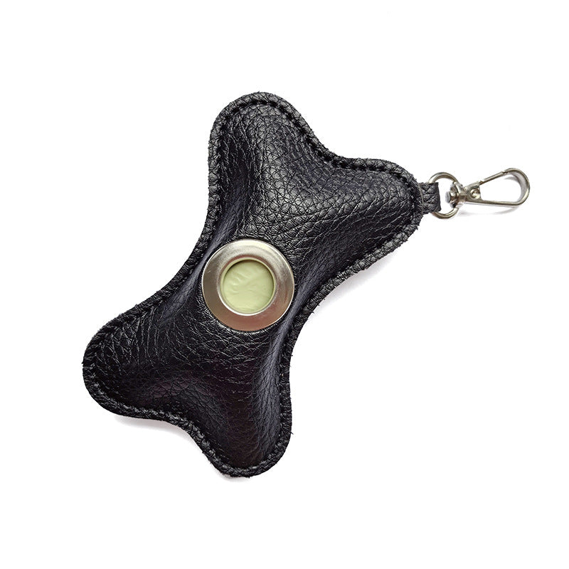 KFX-3000637 Portable PU Leather Pet Waste Bag Holder - Stylish Design with Trash Bags Included