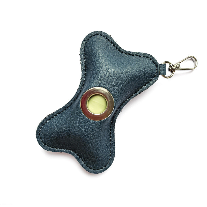 KFX-3000637 Portable PU Leather Pet Waste Bag Holder - Stylish Design with Trash Bags Included