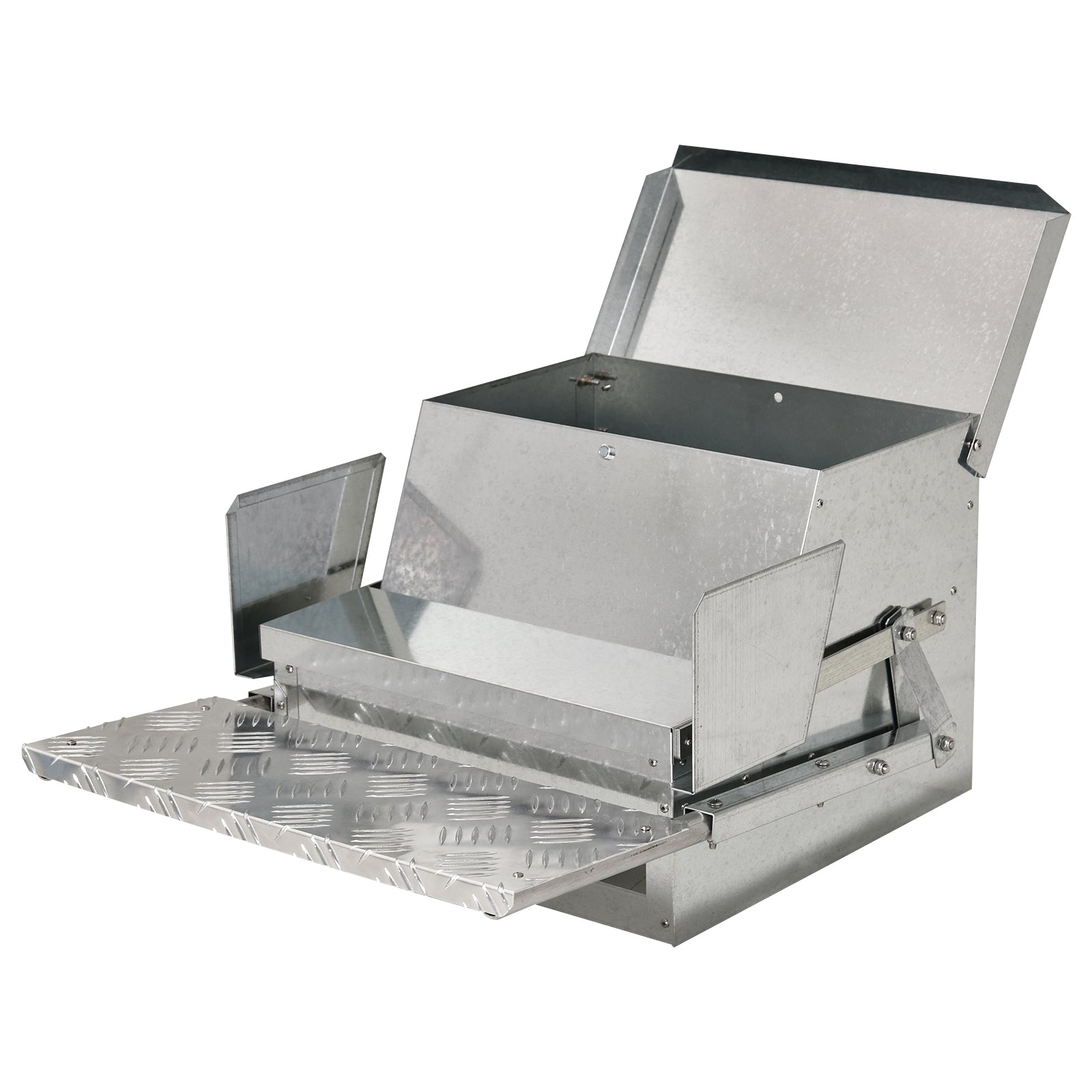 KFX-3002045 30 lbs Capacity Automatic Chicken Feeder - Galvanized Steel & Aluminum, Weatherproof Design