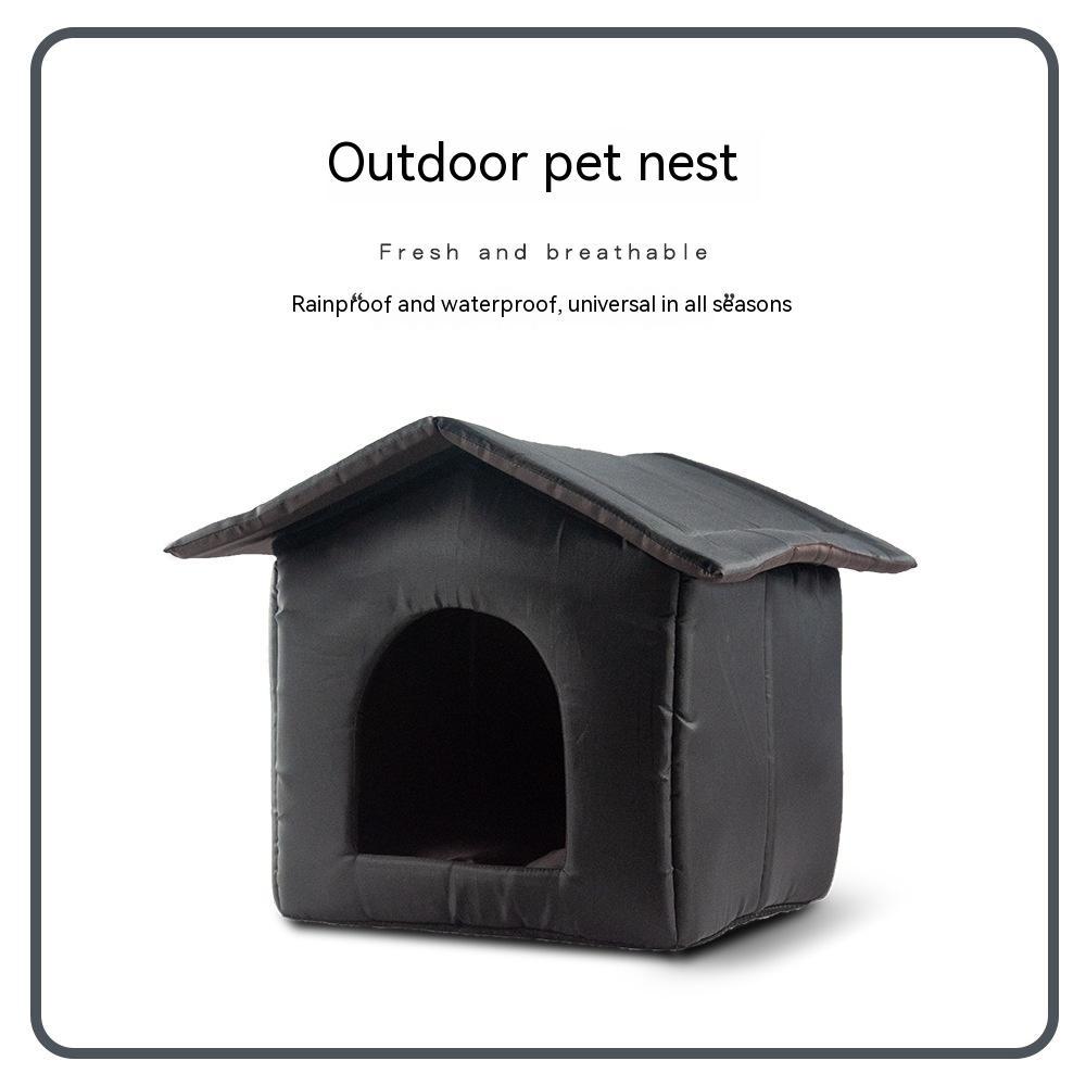 KFX-3002429 Outdoor Waterproof Foldable Cat House - Removable & Washable Pet Nest in Black and Camouflage