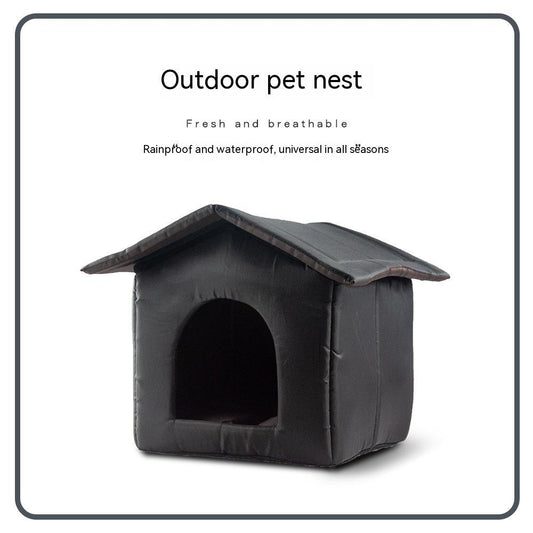 KFX-3002429 Outdoor Waterproof Foldable Cat House - Removable & Washable Pet Nest in Black and Camouflage
