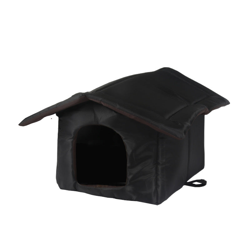 KFX-3002429 Outdoor Waterproof Foldable Cat House - Removable & Washable Pet Nest in Black and Camouflage