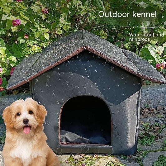 KFX-3002429 Outdoor Waterproof Foldable Cat House - Removable & Washable Pet Nest in Black and Camouflage