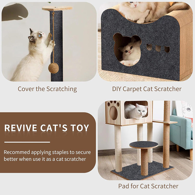 KFX-3002557 Self-Adhesive Cat Carpet Mat for Scratching and Comfort in Small and Large Sizes